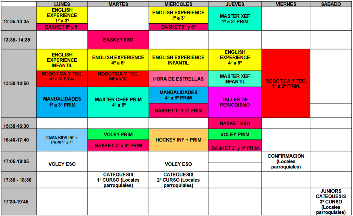 ACTIVIDADES EXTRAESCOLARES CURSO 24-25